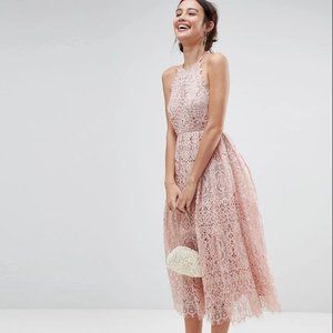 ASOS Lace Pinny Scallop Edge Midi Prom Dress